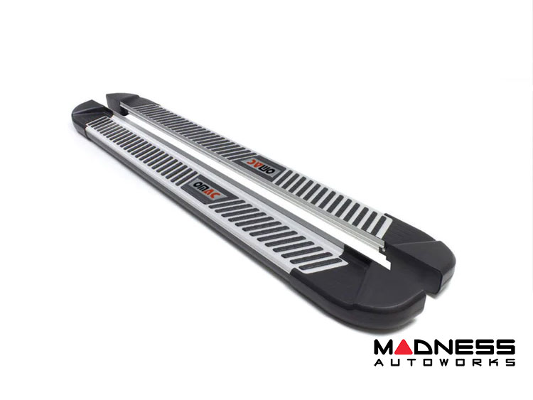 FIAT 500X Side Steps - PIRAMITLINE Running Boards - Silver / Black